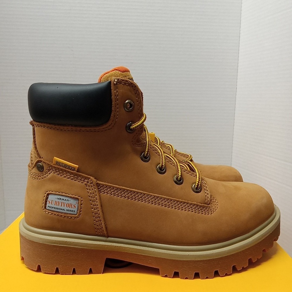 Herman Survivors Men's  Driller Steel Toe Work Boots Size 8‎ Wheat New in Box
